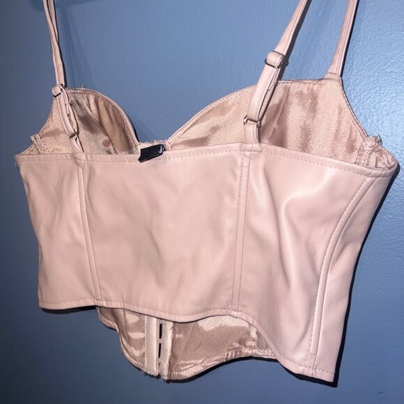 Windsor Women’s Bold Moment Light Pink Faux Leather Corset W Front Closure SZ M - Picture 7 of 10